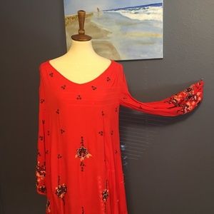 Large FREE PEOPLE flirty embroidered dress.